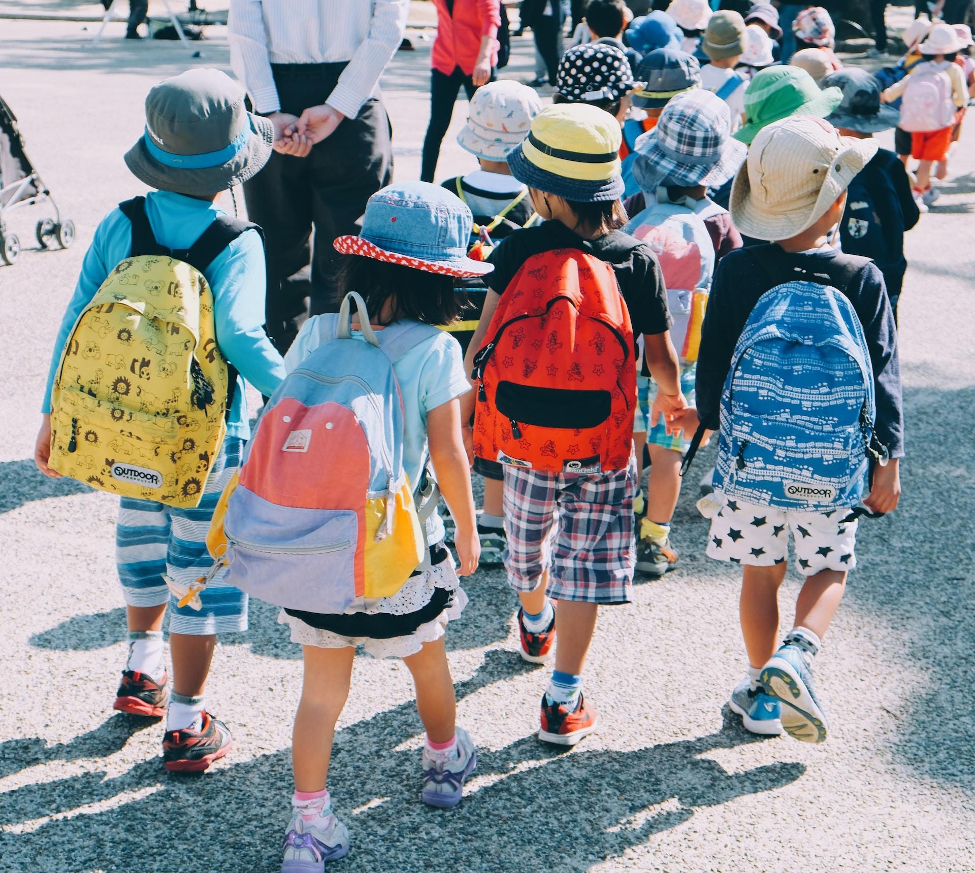 childreans walking to school